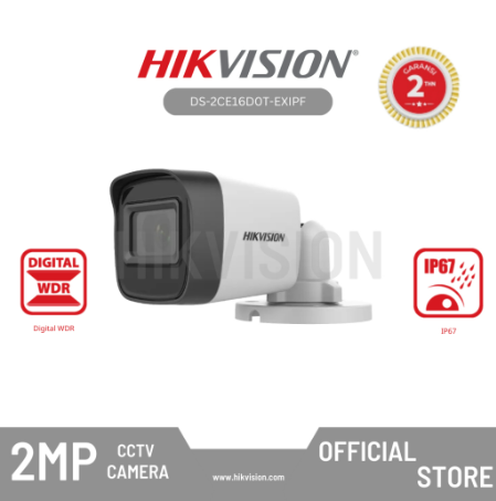 HIKVISION - DS-2CE16D0T-EXIPF Camera CCTV Bullet 3.6MM 2MP Original